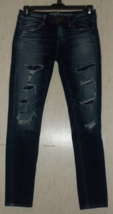 EXCELLENT WOMENS AMERICAN EAGLE DARK WASH DISTRESSED JEGGING  SIZE 4 - £29.37 GBP