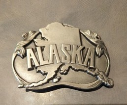 Vintage 1984 Siskiyou Alaska The Great Land Belt Buckle 3 1/4&quot; x 2 1/4&quot; - $12.59