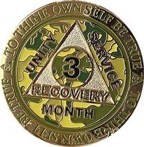 3 Month AA Medallion Reflex Camo Gold Plated Camouflage 90 Day Color Chip - £13.28 GBP