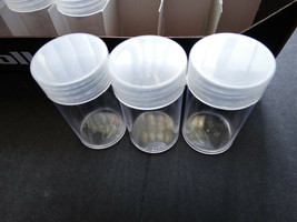 Lot of 3 BCW Small Dollar Round Clear Plastic Coin Storage Tubes Screw O... - $2.99