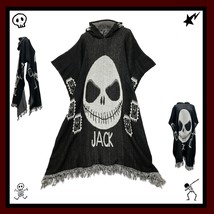 woolen knitted cloak for men and women dark cartoon skull loose version ... - £57.98 GBP
