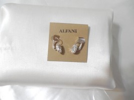 Alfani 7/8" Silver Tone Simulated Diamond Teardrop Lever Back Earrings A1012 - $10.55