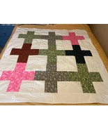 Handmade Quilt | Picket Fence Pattern | Lap Quilt | 100% Cotton - $125.00