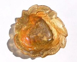 Vintage Indiana Marigold Loganberry Design 7” Candy Bowl Carnival Glass Triangle - £10.20 GBP