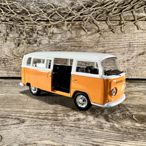 1967 Yellow and White Die-Cast Volkswagen (VW) Beach Bus with Pull-Back Action a - £9.63 GBP