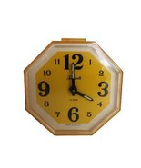 Vintage Forestville yellow &amp; white miniature alarm clock - $559.49 MXN