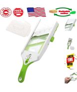 Compact White &amp; Green Mandoline with Non-Skid Base for Easy Vegetable Sl... - $922.97 MXN