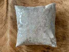 Silver Acid Washed Pillow Cover Size: Square 16&quot; x 16&quot; Grey/Silver Pillow Cover - £66.49 GBP