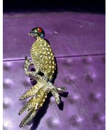 Jeweled 2 1/2&quot;  Beautiful Bird on a Branch Brooch - $6.52 CAD