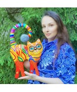 Large Cat Figurine talavera style! - $3,754.20 MXN