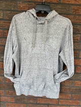 American Eagle Hoodie Medium Gray Pullover Sweatshirt Top Reflective Logo Shirt - £11.42 GBP