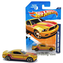 Year 2010 Hot Wheels Faster Than Ever 1:64 Die Cast Car #4 Gold FORD MUSTANG GT - £15.79 GBP