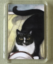 Cat Art Acrylic Small Magnet - Homer Big Bowl - $4.00