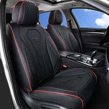 Coverado Car Seat Covers Full Set, Black Seat Covers, Waterproof Red Line - $142.50