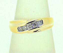 1/4 ct DIAMOND BAND RING REAL SOLID 14 k GOLD 5.2 g SIZE 9 - £537.40 GBP