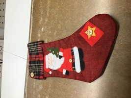 Santa plaid stocking - £8.80 GBP