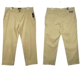 Airwalk Men&#39;s Chino Straight Leg Pants With Cuffed Detail Khaki Size 42 NWT - £19.51 GBP