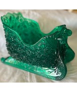 Vintage MCM Green Lucite Sleigh Christmas Decor Loomco Daisy &amp; Button 6&quot;... - $19.79