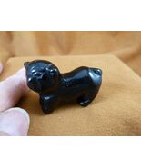 Y-CAT-WA-551 little Black Onyx KITTY CAT walk gemstone STONE figurine ca... - $15.79