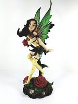 10" Inch Beautiful Sexy Fairy with Rose Statue Figurine in Rose Garden 9... - $38.38