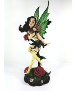 10" Inch Beautiful Sexy Fairy with Rose Statue Figurine in Rose Garden 9... - $38.38