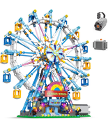 Rotating Ferris Wheel Building Blocks Kit With Lights Park Building 870 Pcs - £50.15 GBP