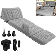 Dufominc Inflatable Car Air Mattress Travel Bed - 6 In 1 Thickened Car, Grey - £41.55 GBP