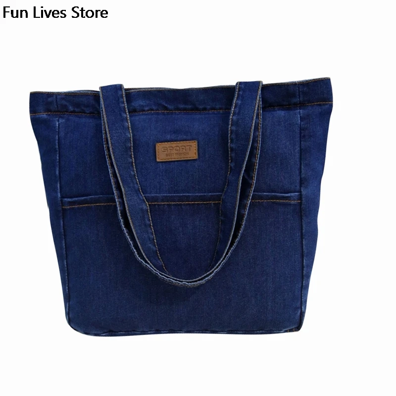 Denim Shoulder Totes Women Handbags Jeans Bags Casual Large Capacity Purse Femal - $27.44