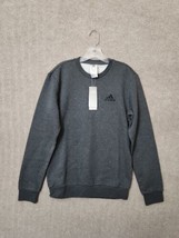 Adidas Feel Cozy Sweatshirt Mens S Gray Embroidered Logo Fleece Essentia... - £23.63 GBP