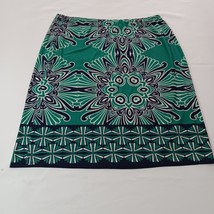 Sunny Leigh Women's Black & Green Elastic Waist Pull-On A Line Skirt Size XL image 6