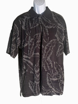 COOKE STREET Men&#39;s Short Sleeve Button Down Floral Polo Shirt Black Large - $13.47 CAD