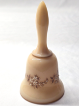 Vintage WESTMORELAND 5.2&quot; Glass Bell Hand Painted Raised Flowers On Almo... - $18.25 CAD