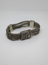 Vintage Sterling Silver 925 Wide Byzantine Bracelet 7&quot; - £101.98 GBP