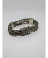 Vintage Sterling Silver 925 Wide Byzantine Bracelet 7&quot; - £102.25 GBP