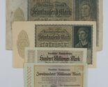 1922-1923 Germany 4-Notes Currency Set // Weimar Republic &amp; German Railroad - $49.50