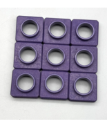 Hape Quadrilla Marble Run Set of 9 Purple Risers Woode Square Blocks Rep... - $15.52 CAD