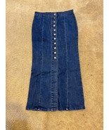Venus Skirt Womens Small Sz 2 Denim Blue Jean Front Button Embellishment... - £22.12 GBP