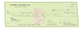 Warren Spahn Milwaukee Braves Signed  Bank Check #1913 BAS - £114.96 GBP