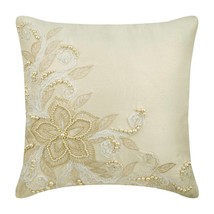 Ivory Decorative Pillow Cover, Floral Lace 16&quot;x16&quot; Linen, Wedding Love - £25.32 GBP+