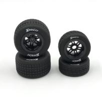 FR/RR Tires &amp; Black Wheels, Hoosier, 1/18 Midget (4) 1RC5528 - £18.84 GBP