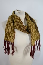 Lisbeth Mulcahy Yellow Maroon Alpaca Waves Scarf - £24.27 GBP