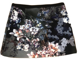 Topshop Floral Flower Print Stretch Thick Scuba Neoprene Mini Skirt Size... - $13.86