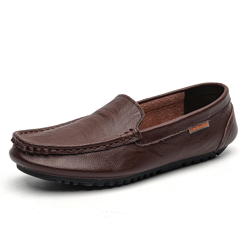 Super Soft Men Loafers Genuine Leather Casual Shoes For Men Classic Moccasins Li - £34.33 GBP
