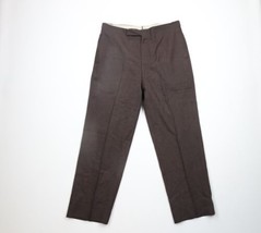 Vtg 50s 60s Streetwear Mens 34x28 Wool Chinos Trousers Pants Heather Bro... - £68.90 GBP