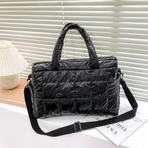 Women Winter Bags Solid Color Quilted Space Cotton Handbags Female Large Capacit - £29.98 GBP