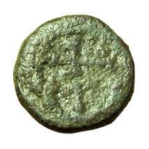 Roman or Byzantine Uncertain Coin AE11mm Bust / Cross 04219 - £14.85 GBP