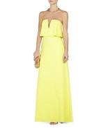 BCBG Maxazria  LMQ69C73 Alyse Strapless Overlay Gown SZ 0 Yellow Mrsp $338 - $92.86