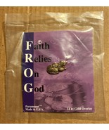 FROG: Faith Relies On God Pin, 14 Kt Gold Overlay - $1.00