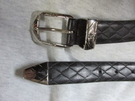 &quot;&quot;Black, Leather, Quilted Design Belt&quot;&quot; - Stacy Adams = 42 - £10.08 GBP