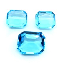 3pc Set for Pendant Earrings Synthetic Glass Cut Stones Blue - £19.03 GBP